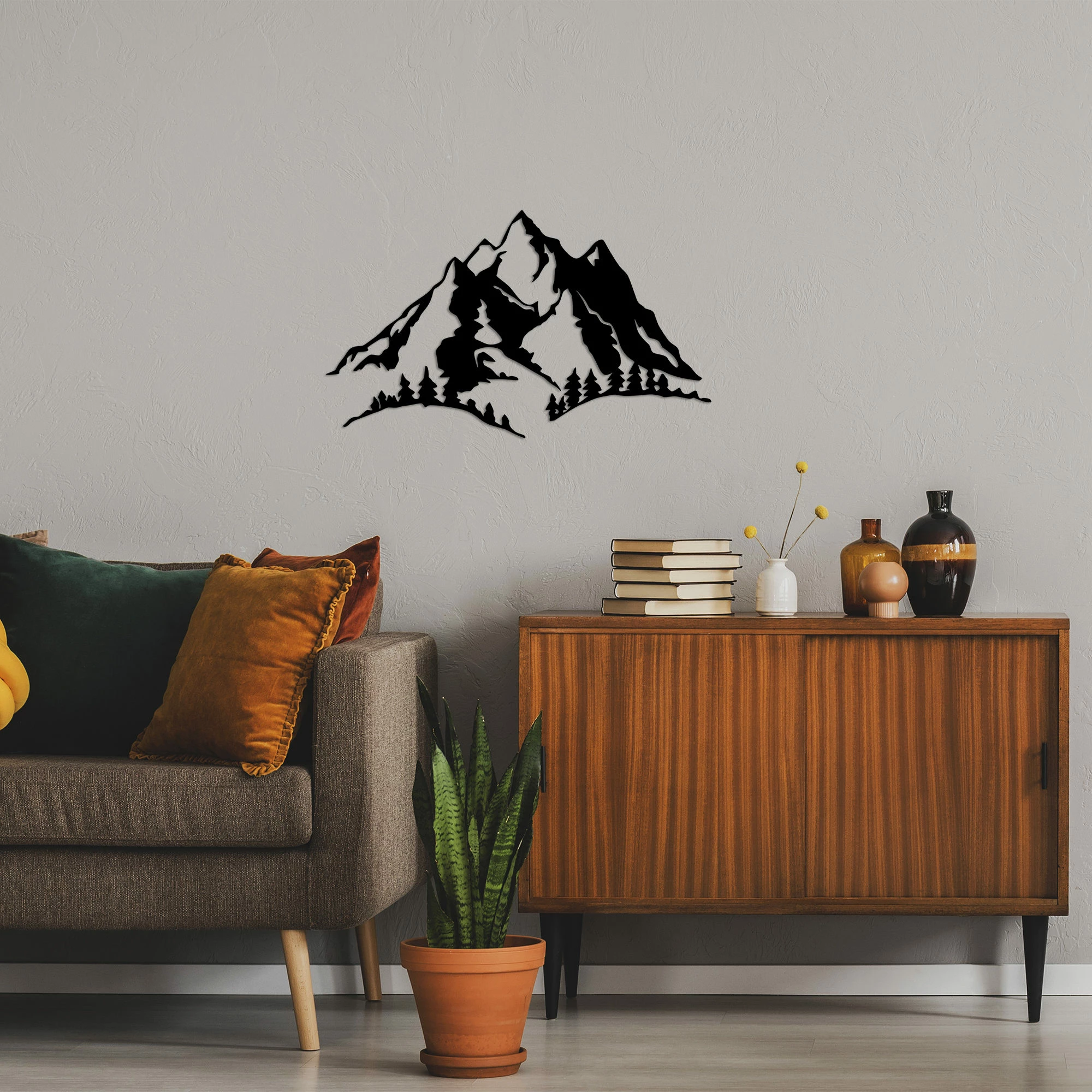 Aksesor dekorativ muri prej metali, Wallity, mal, 41x70cm