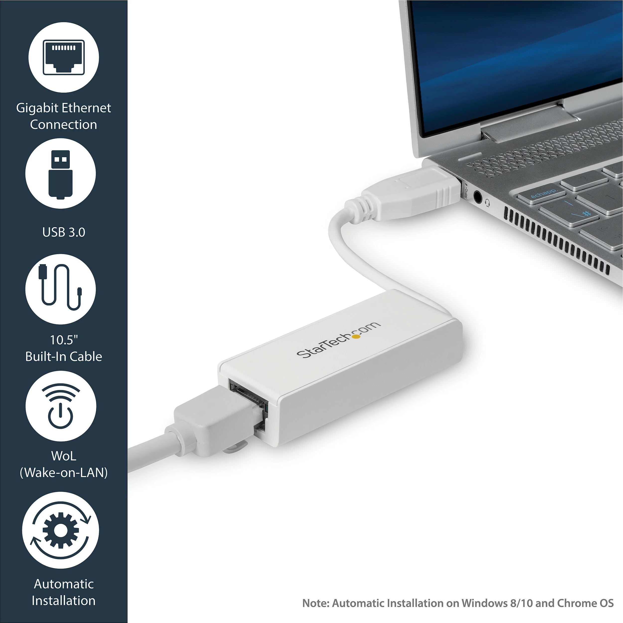 Adapter rrjeti StarTech USB31000SW, USB 3.0 në Gigabit Ethernet RJ45, 10/100/1000 Mbps, i bardhë