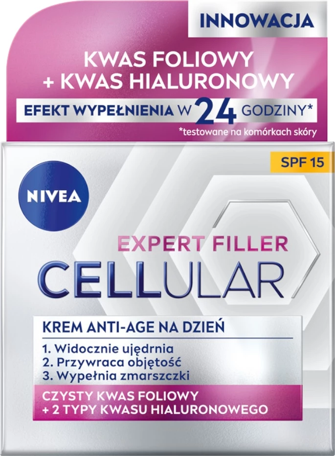 Krem ditës për fytyrë Nivea Cellular Expert Filler SPF15, 50ml, femra