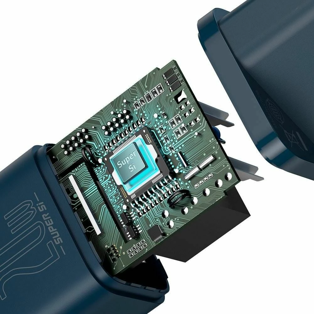 Karikues rrjeti Baseus Super Si BSU2699BLU 1x USB-C 20W/25W PD QC 3.0, kaltër