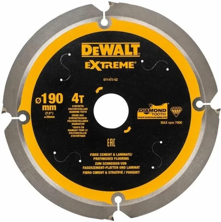 Disk sharrë rrethore DeWalt DT1472 Extreme 190 mm 4 dhëmbë vrimë 30 mm