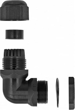 Glandë kabllo DeLOCK PG9 90°, IP68, për kabllo 8 mm, e zezë
