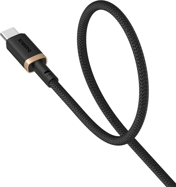 Kabllo Baseus Dura USB Type A në Type C, 60 W, 1 m, E zezë, Ari