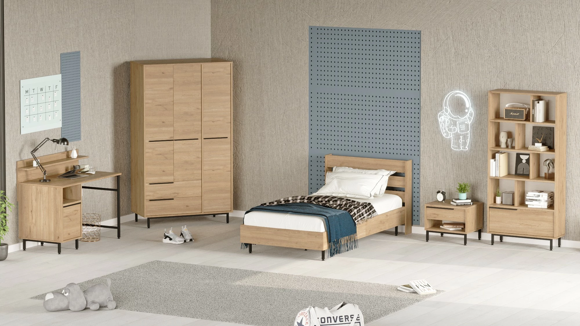 Set dhome për të rinj Skye Decor, ON25-S, ngjyrë lisi