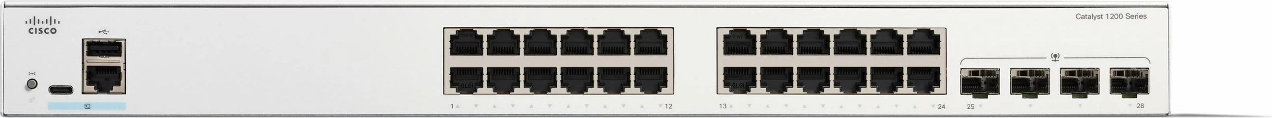 Switch Cisco Catalyst 1200-24T-4G, 24 porta GE, 4x1GE SFP, i bardhë