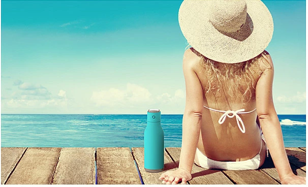Shishe termike Asobu Wireless Beat, inox, me altoparlant Bluetooth, 24h ftohtë/12h ngrohtë, Teal