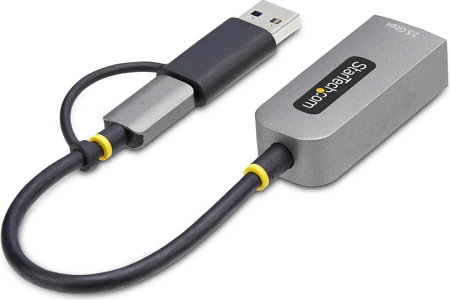 Adapter rrjeti StarTech USB-C në Ethernet 2.5GbE, Realtek RTL8156BG, me konvertues USB-A, 15cm, gri
