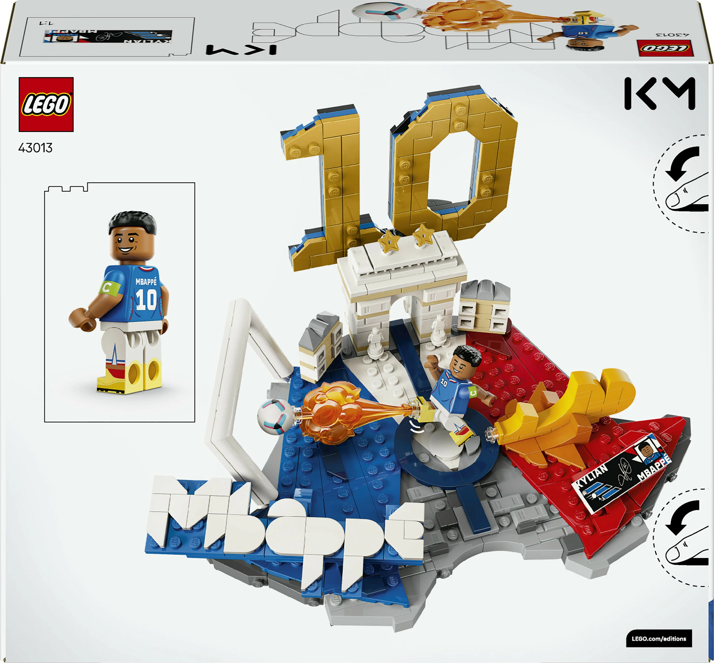 Set ndërtimi LEGO Editions 43013 Kylian Mbappé – Football Highlights, 490 copë, multikolor