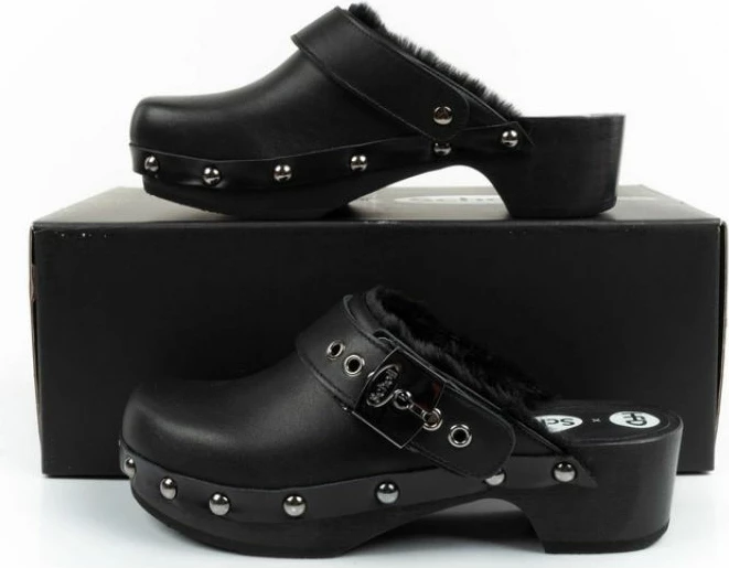 Këpucë Scholl për femra, të zeza