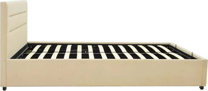 Krevat Molito kadife, ngjyrë ecru, me hapësirë për depo, 120x200cm