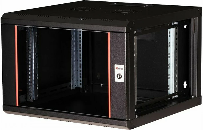 Kabinet rrjeti 19" Equip PM, 7U, 600x600mm, derë xhami, i zi