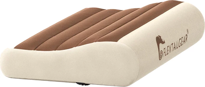 Jastëk i fryrshëm udhëtimi Flextail Zero Pillow, memory foam, 40x30 cm, 7–10 cm, 150 g, kafe, me qese ruajtëse