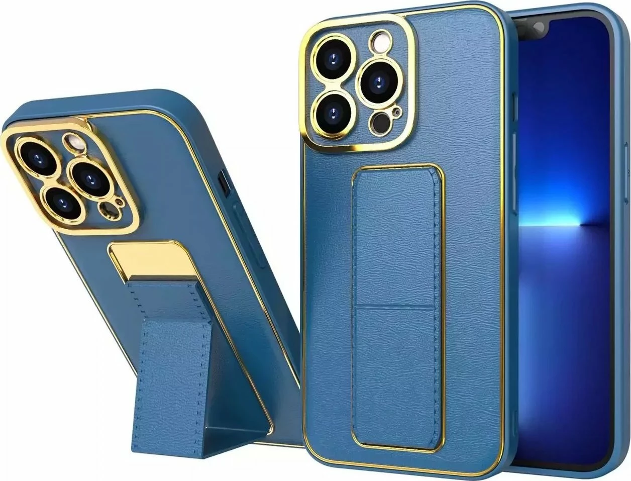 Mbështjellës 4kom.pl New Kickstand Case për Samsung Galaxy A12 5G, me mbajtëse, blu