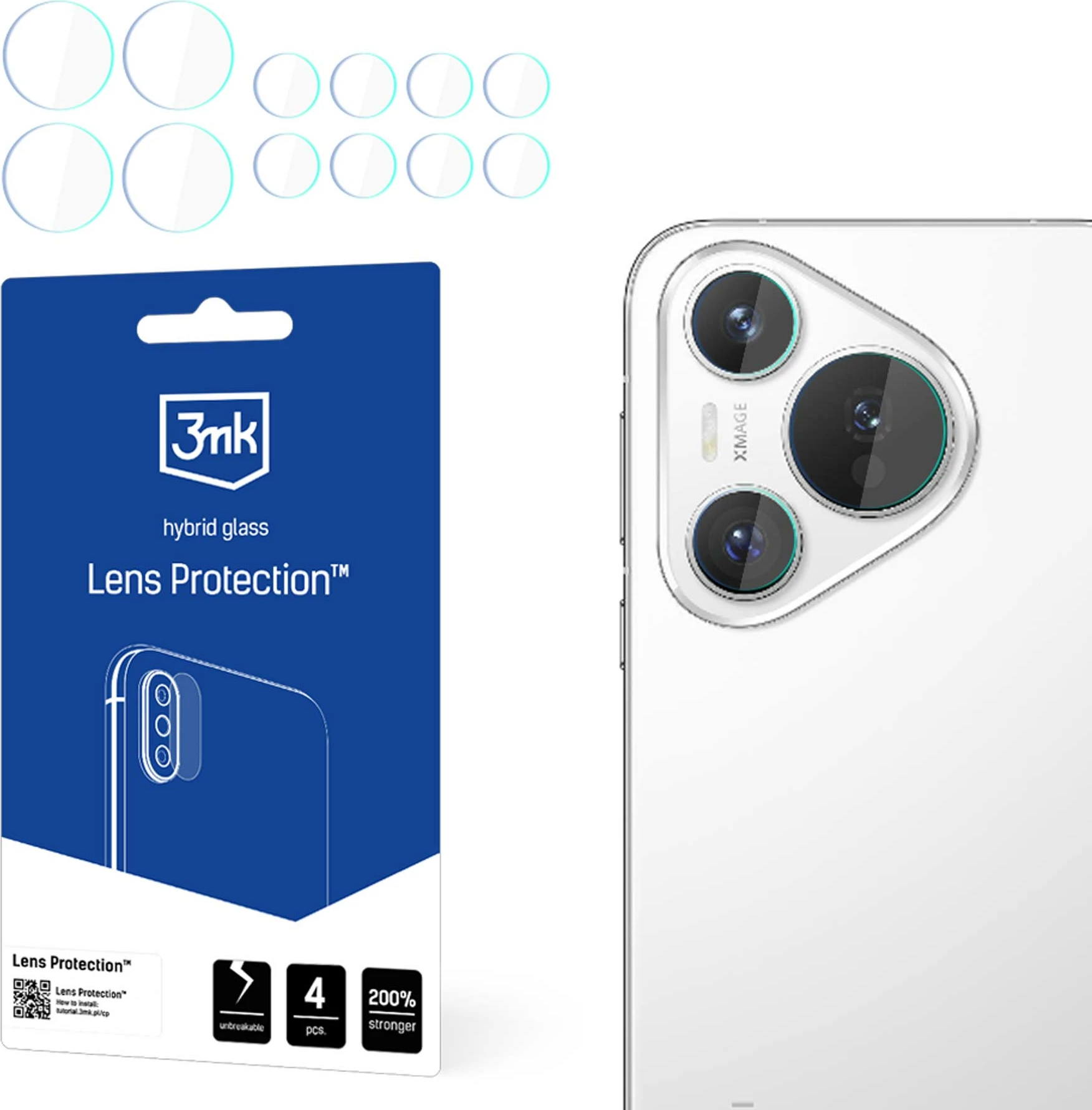 Xham mbrojtës kamerës 3mk Protection Lens Protection, për Huawei Pura 70 Pro / 70 Pro+, 4 copë