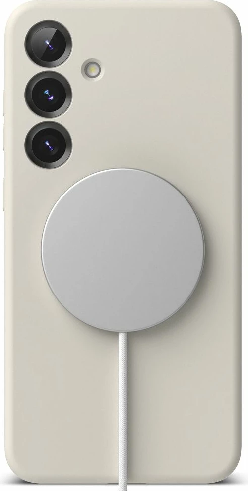 Mbështjellës Ringke Silicone MagSafe për Samsung Galaxy S25, Bezhe