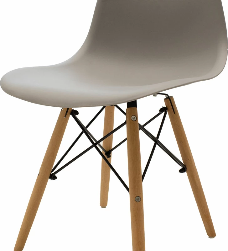 Karrige Julita PP ngjyrë gri-këmbë natyrale 46x50x82cm