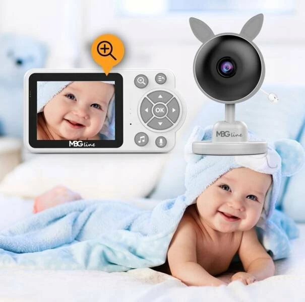 Monitor bebe MBG Line Care C3, 2.8\" LCD, wireless 2.4GHz, kamerë 480p, night mode, ZOOM 2x/4x, bateri 2600mAh, i bardhë