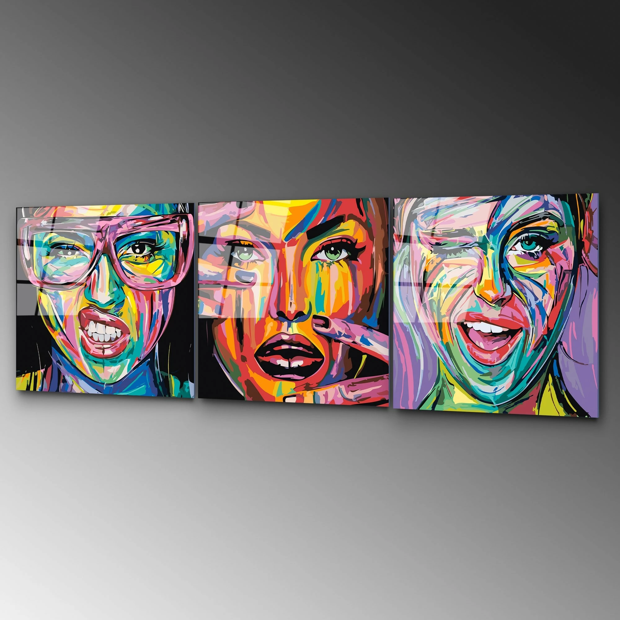 Pikturë dekorative prej xhami të temperuar (3 copë), Wallity, UV-852, 50x50cm