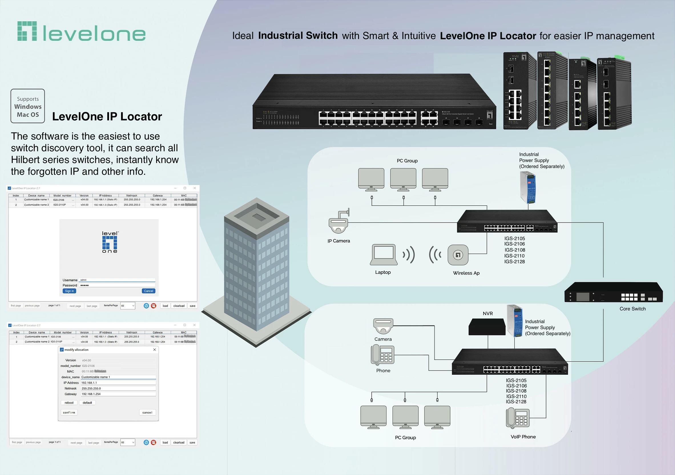 Switch industrial LevelOne IGS-2108 Hilbert, 8-Port Gigabit Smart Lite, DIN-rail, fanless, i zi