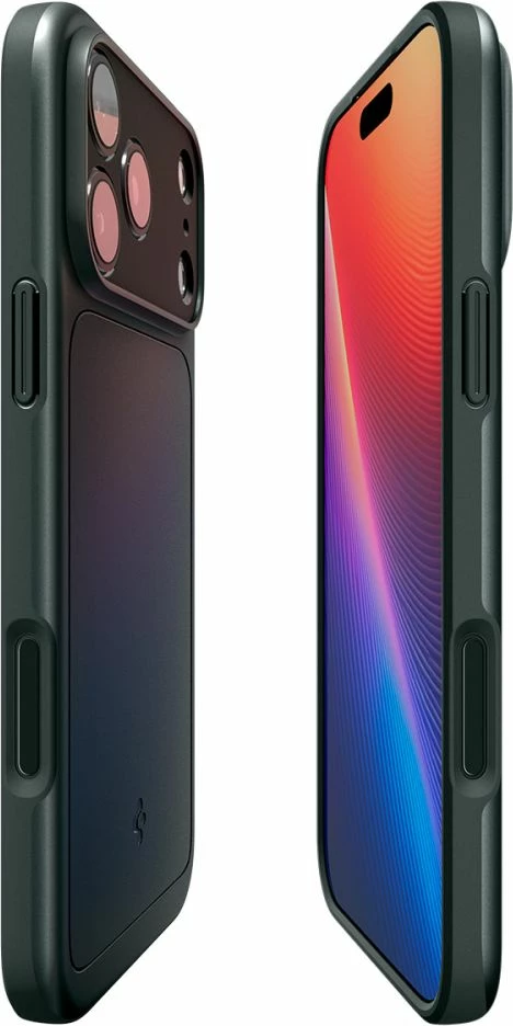 Mbështjellës Spigen Thin Fit MagSafe për iPhone 17 Pro/17 Pro Max, polikarbonat i hollë, unazë magnetike MagSafe, jeshile