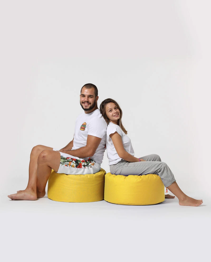 Puf kopshti i rrumbullakët, ngjyrë e verdhë, Atelier del Sofa