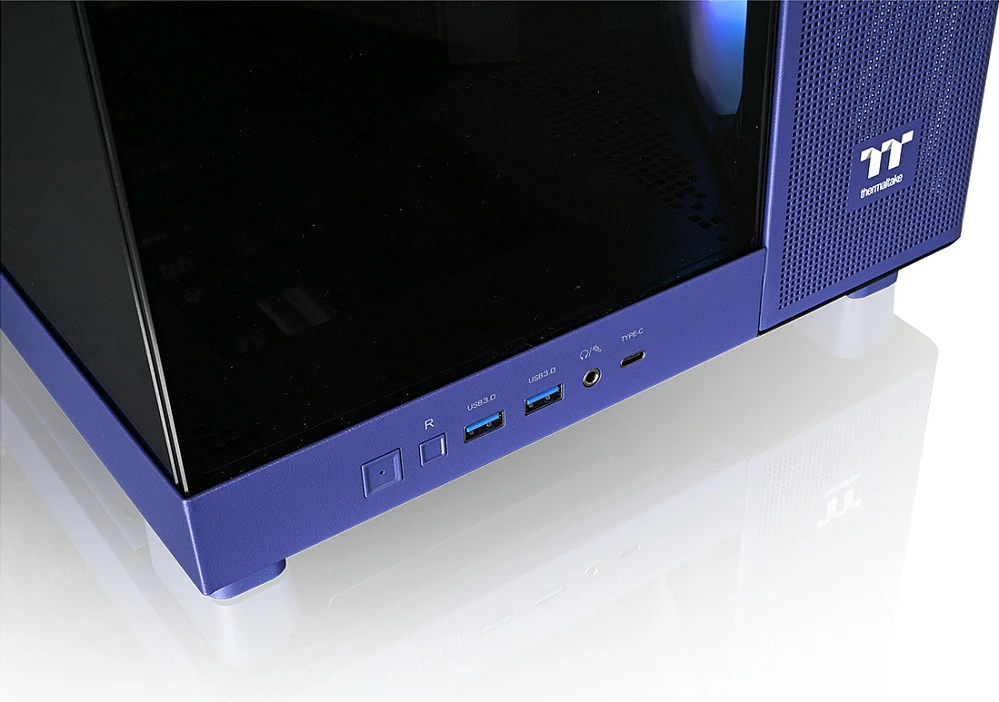 Kasë Thermaltake View 380 XL TG ARGB, Midi Tower, xham i temperuar, blu