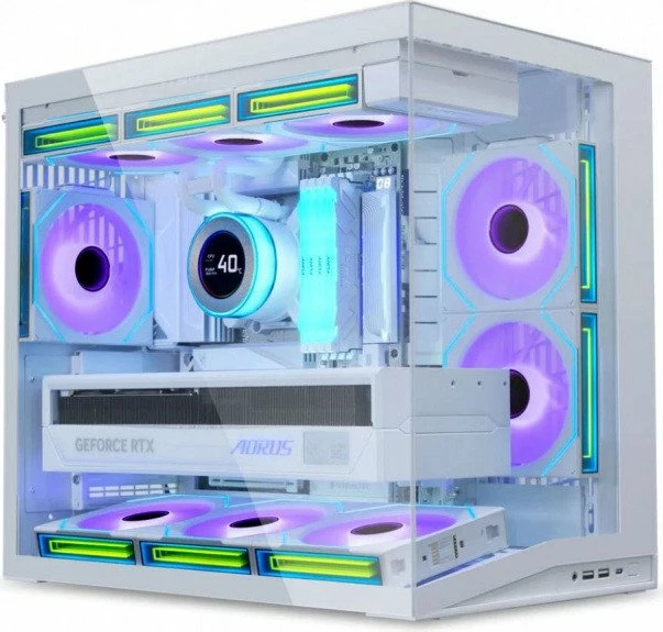 Kasë Lian Li O11 Dynamic Mini V2 Flow O11DMIV2W, Mini Tower ATX/mATX/Mini-ITX, xham i temperuar, e bardhë
