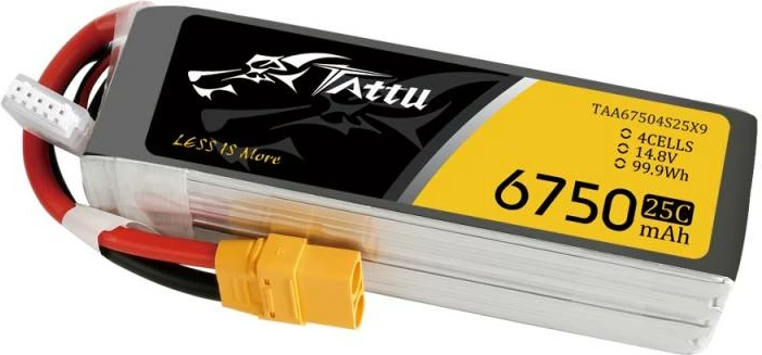 Bateri LiPo Tattu 6750mAh 14.8V 25C 4S1P me XT90