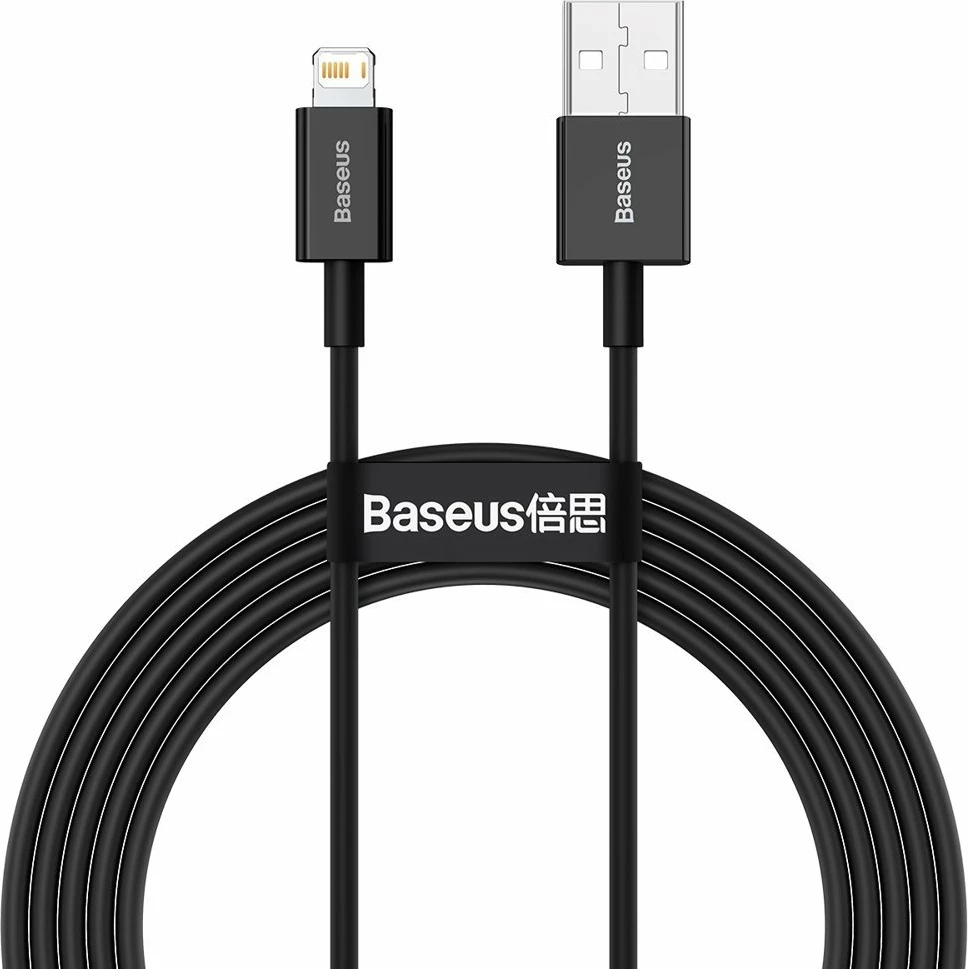 Kabllo Baseus Superior USB në Lightning CALYS-C01, 2m, 2.4A, e zezë
