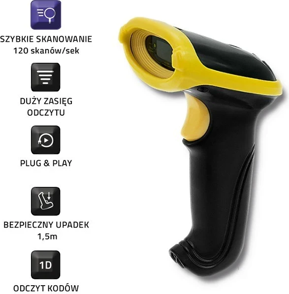 Skeneri i Barkodeve pa Tel Qoltec 50862, Laser 1D, 2.4GHz 4