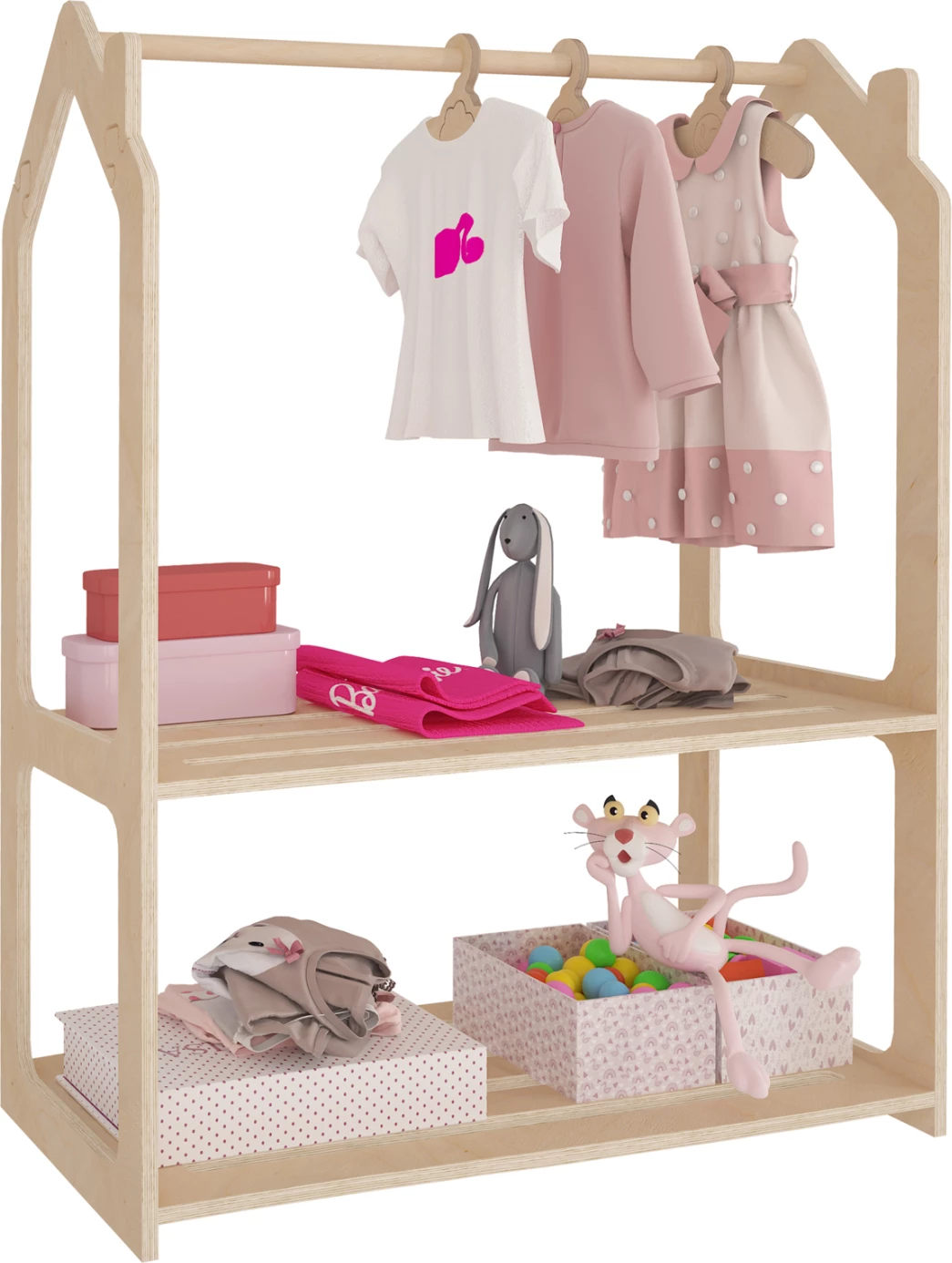 Varëse për fëmijë, dru thupër, ngjyrë natyrale, SANI FH18225.03, 86x49x110H cm