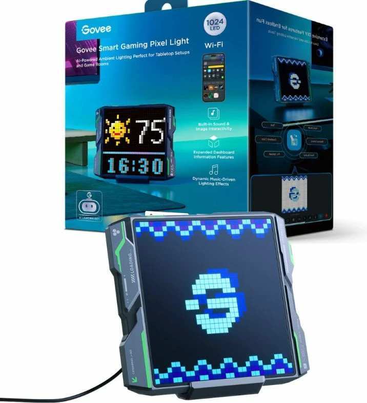 Dritë LED gaming Govee H8630, panel pixel, argjend