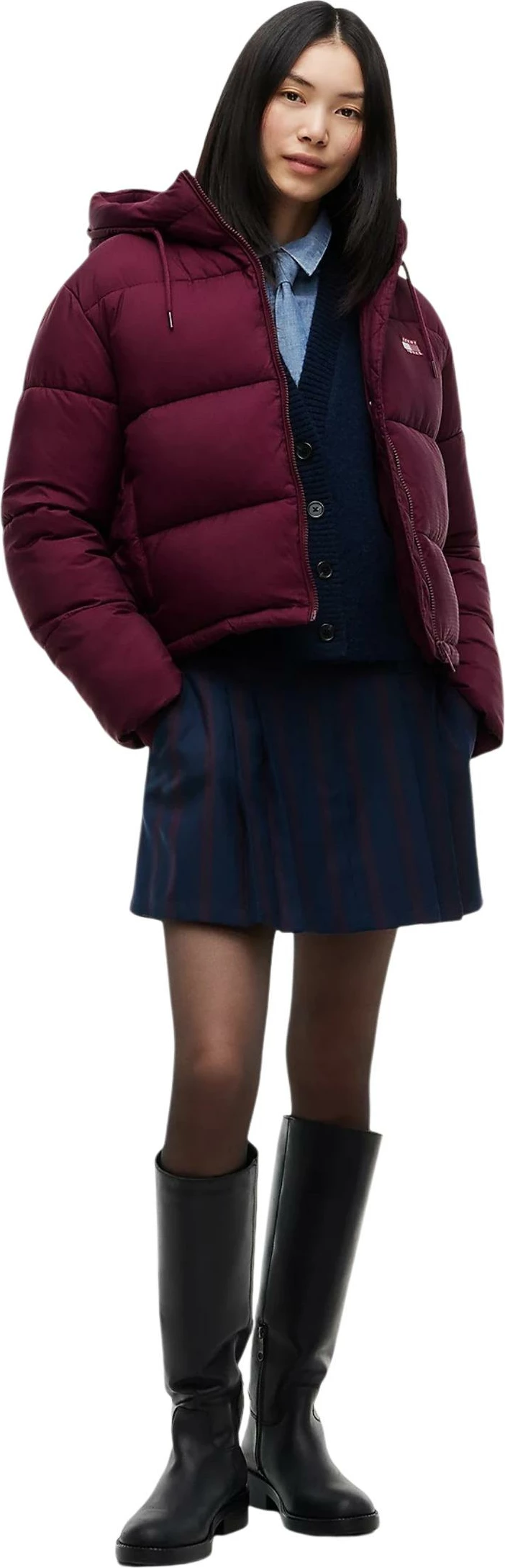Jakne puffer për femra Tommy Hilfiger Jeans DW0DW21625, bordo [Madhësia: XS]