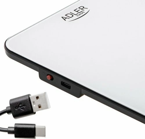 Peshore kuzhine Adler AD 3177, 10 kg, 1 g, USB-C, xham 16x22 cm, e bardhë, me kabllo