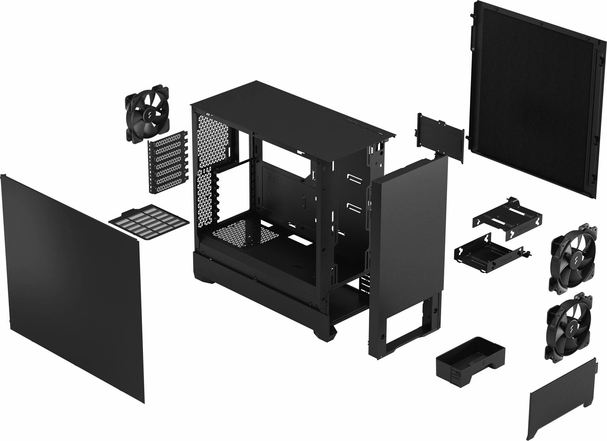 Kasë Fractal Design Pop Silent Solid FD-C-POS1A-01, Midi Tower ATX, pa PSU, e zezë