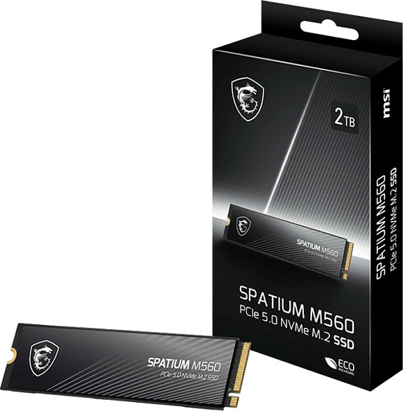 SSD M.2 MSI SPATIUM M560 2TB, PCIe Gen5 x4 NVMe 2.0, 2280, e zezë