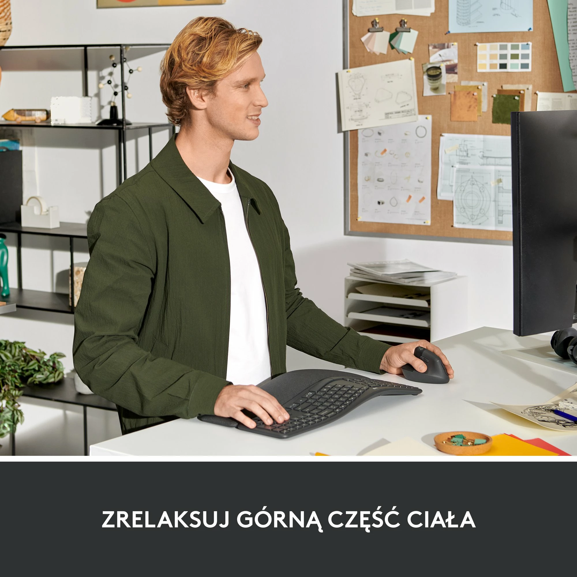 Maus vertikal Logitech Lift 910-006474 4000 DPI wireless për dorë të majtë, Graphite