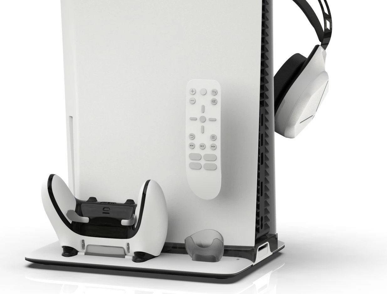 Stendë karikimi multifunksionale MAXX TECH PS5 Standard & Slim DLX me LED dhe ventilator ftohës, kit