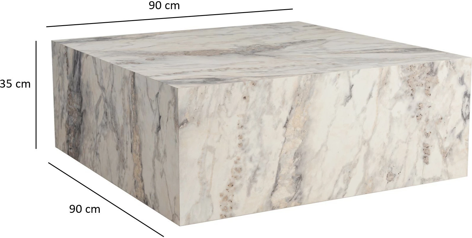 Tavolinë kafeje Nordure, Prizma, ngjyrë Freesia Marble