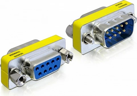 Adapter DeLOCK D-Sub 9-pin mashkull në D-Sub 9-pin femër, port saver, argjend