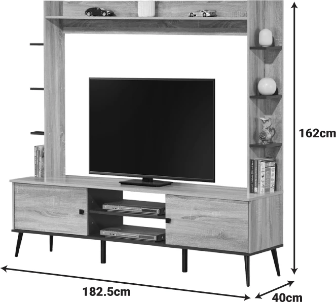 Set TV Zezan, ngjyrë sonoma-antracit, 182.5x40x162cm