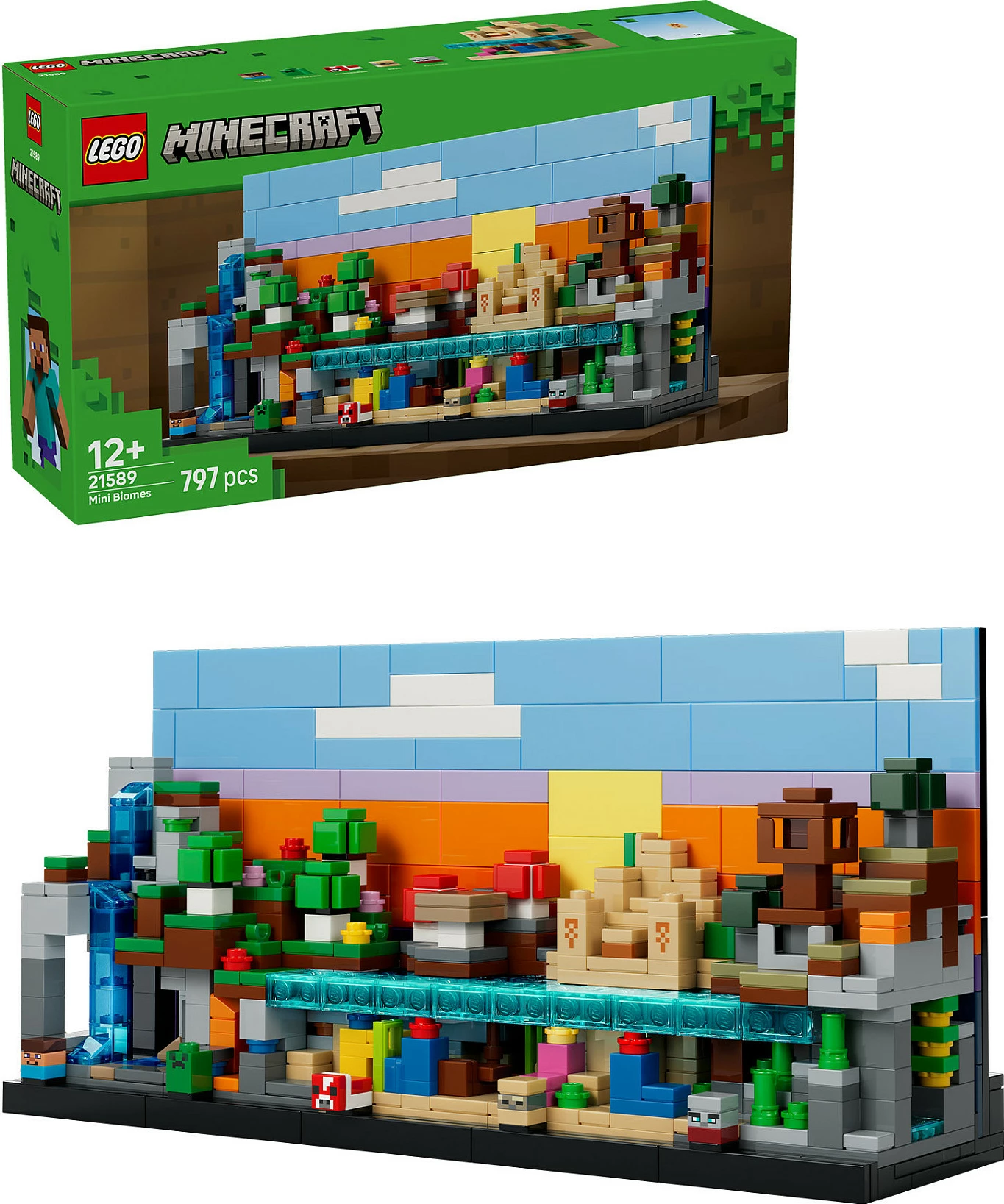 Set ndërtimi LEGO Minecraft Mini Biomes 21589, 797 copë, 12+, shumëngjyrësh