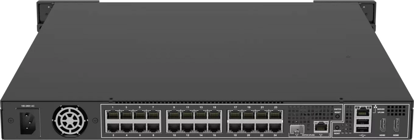 Kasë rrjeti Axis S2224 MK II, 12TB, 24 porta, PoE, 1U, e zezë