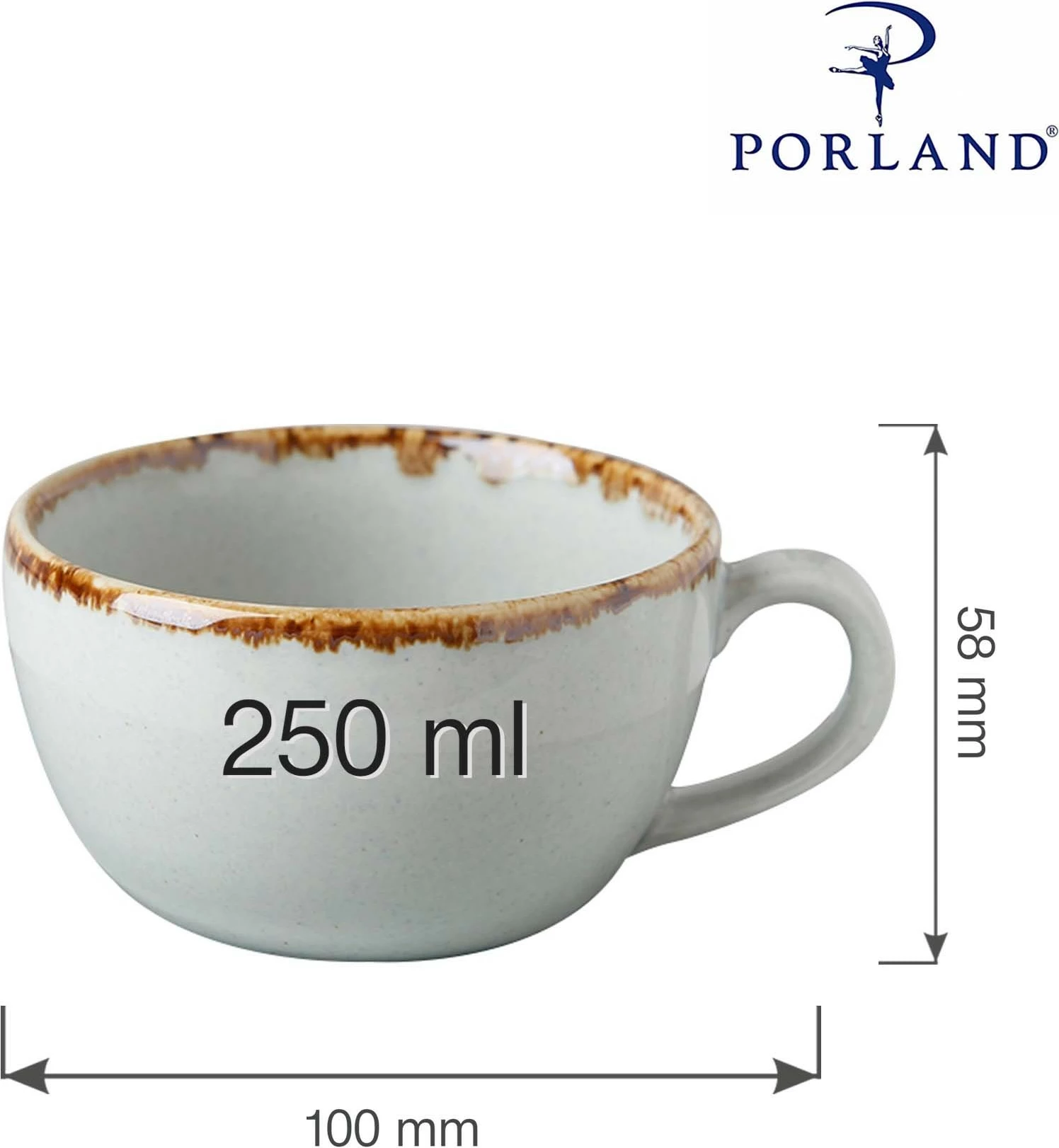 Filxhan Porland Seasons Ashen 250 ml, gri, set 6 copë