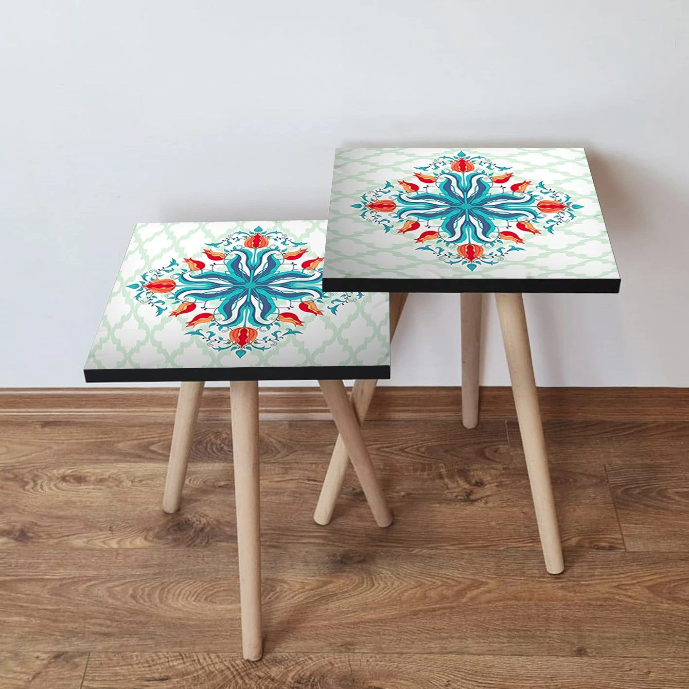 Set tavolinash të ndërlidhura, shumëngjyrëshe, Skye Decor, 2 copë, 2Shp143