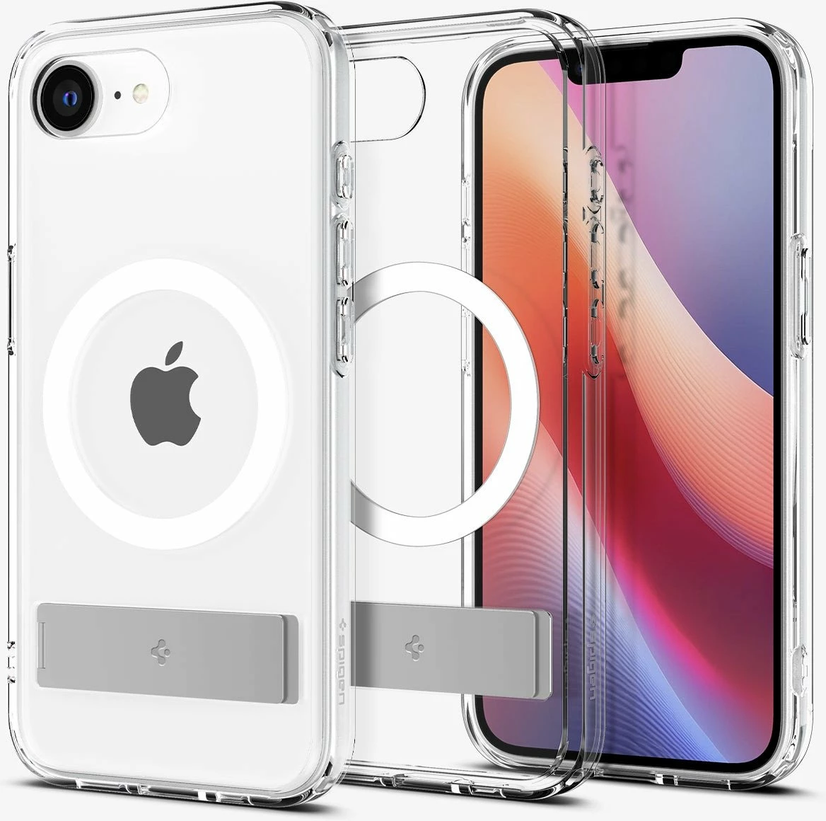 Mbështjellës Spigen Ultra Hybrid S MagSafe ACS09148 për iPhone 16e me kickstand, transparent