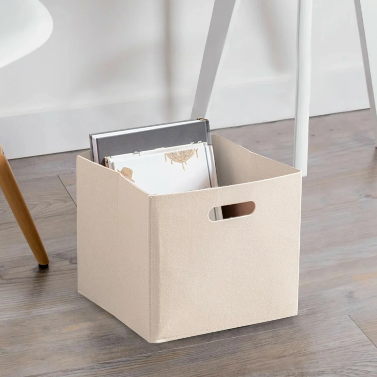 Organizues tavoline prej ndjesi, ngjyrë krem, Aberto Design, HMY-6369, 24x24x24cm