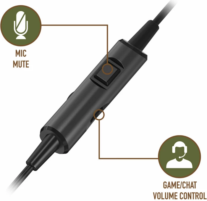 Kufje gaming Stealth Cruiser, stereo 3.5mm me kabllo, mikrofon i heqshëm, 40mm, Camo