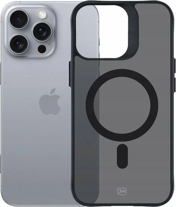 Mbështjellës 3MK Smoke MagCase për Apple iPhone 16 Pro Max, MagSafe, 2 mm, TPU/Polikarbonat, transparent i tymosur