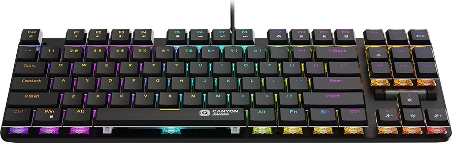 Tastierë gaming mekanike CANYON Cometstrike TKL GK-50, 87 tasta, RGB, MX Red, USB me kabllo, EN/AD, e zezë